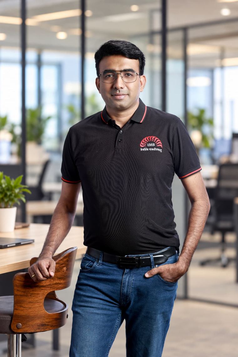 Santhosh Krishna in an IIM Bangalore polo